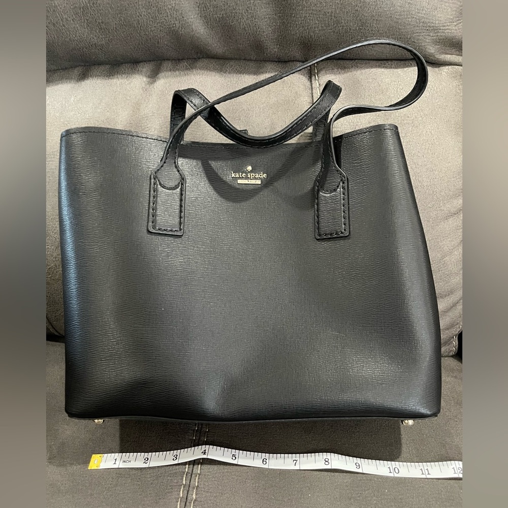 Kate Spade Black Satchel with Leopard Print Inside